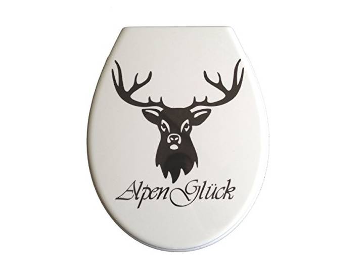 ADOB Design WC Sitz Alpenglück Klobrille Klodeckel Toilettendeckel aus Duroplast, Absenkautomatik, Softclose, zur Reinigung abnehmbar, 59889