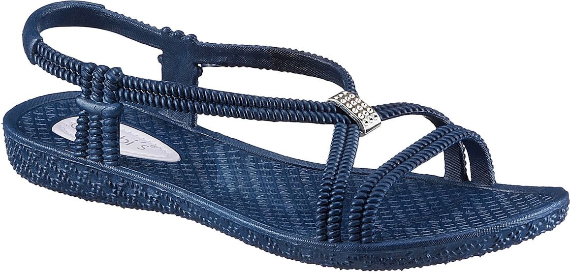 Sandalette SIEBI`S, Damen, Gr. 38, blau (marine), Synthetik, Schuhe Sandalette marine 38