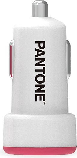 Celly PT-DC1USBP Autoadapter voor sigarettenaansteker, 24V, 2A, Roze/Wit