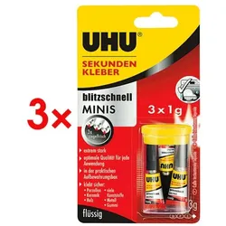 UHU 3x Sekundenkleber »MINIS« 45415 weiß