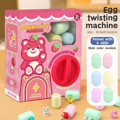 Uplift Essentials Mini Claw Machine And Capsule Toy Interactive Surprise Egg Dispenser bear(6 Eggs)