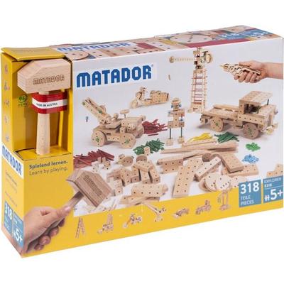 MATADOR 11318 - Explorer E318, Baukasten, Holz, 318 Teile, Konstruktionsbaukasten, ab 5 Jahren, Spielend lernen!