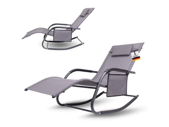 Albatros Schwungliege C-Form, Anthrazit, Metall, 62x83x175 cm, Gartenmöbel, Gartenliegen