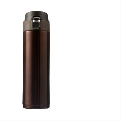 Inspired Finds Students School Thermos Cup Creative Bullet Cover Direct Drinking Water Bottle 500 Ml (16.91 Fl Oz) brown