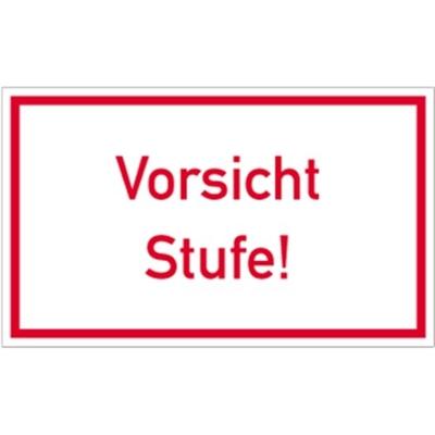 Aufkleber Vorsicht Stufe!, Folie, 250x150 mm