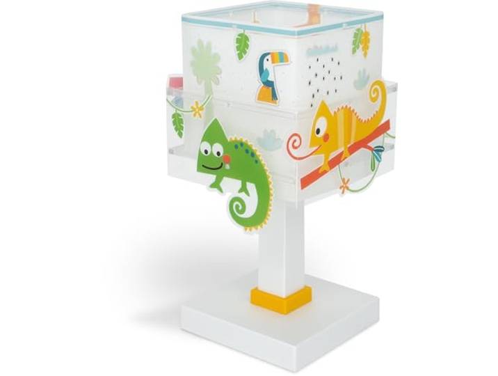 Dalber Kinder Tischlampe Nachttischlampe Nachtlicht Happy Jungle Dschungel Chamäleon, 63311N, G4-4W LED - Glühbirne enthalten