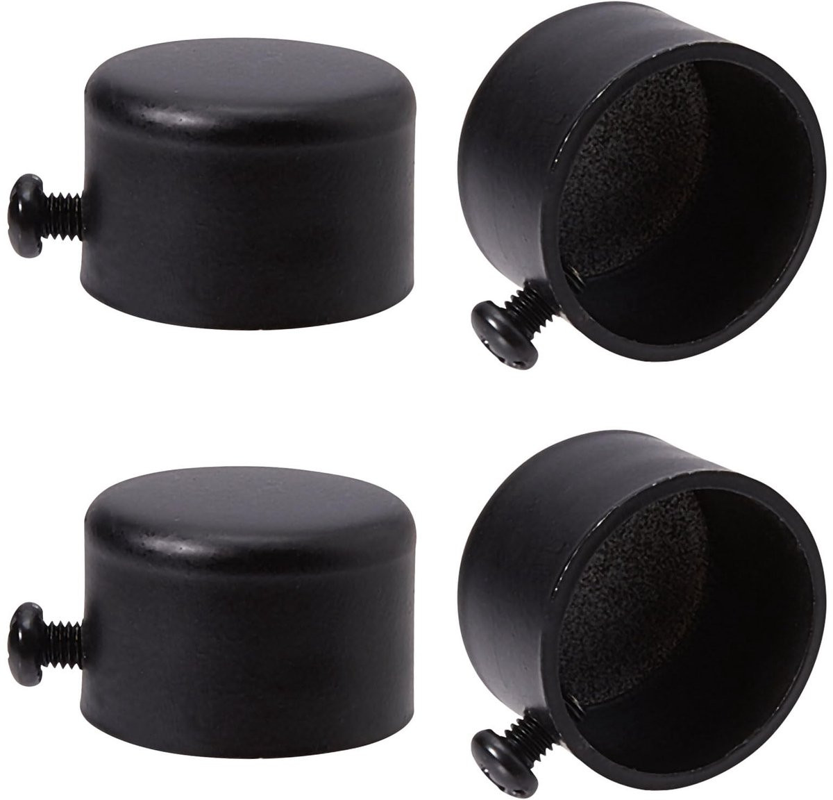 Dailygoody Gordijnroede Eindstukken - Zwart - 28mm Cilindrisch - Metalen Decoratie Accessoires