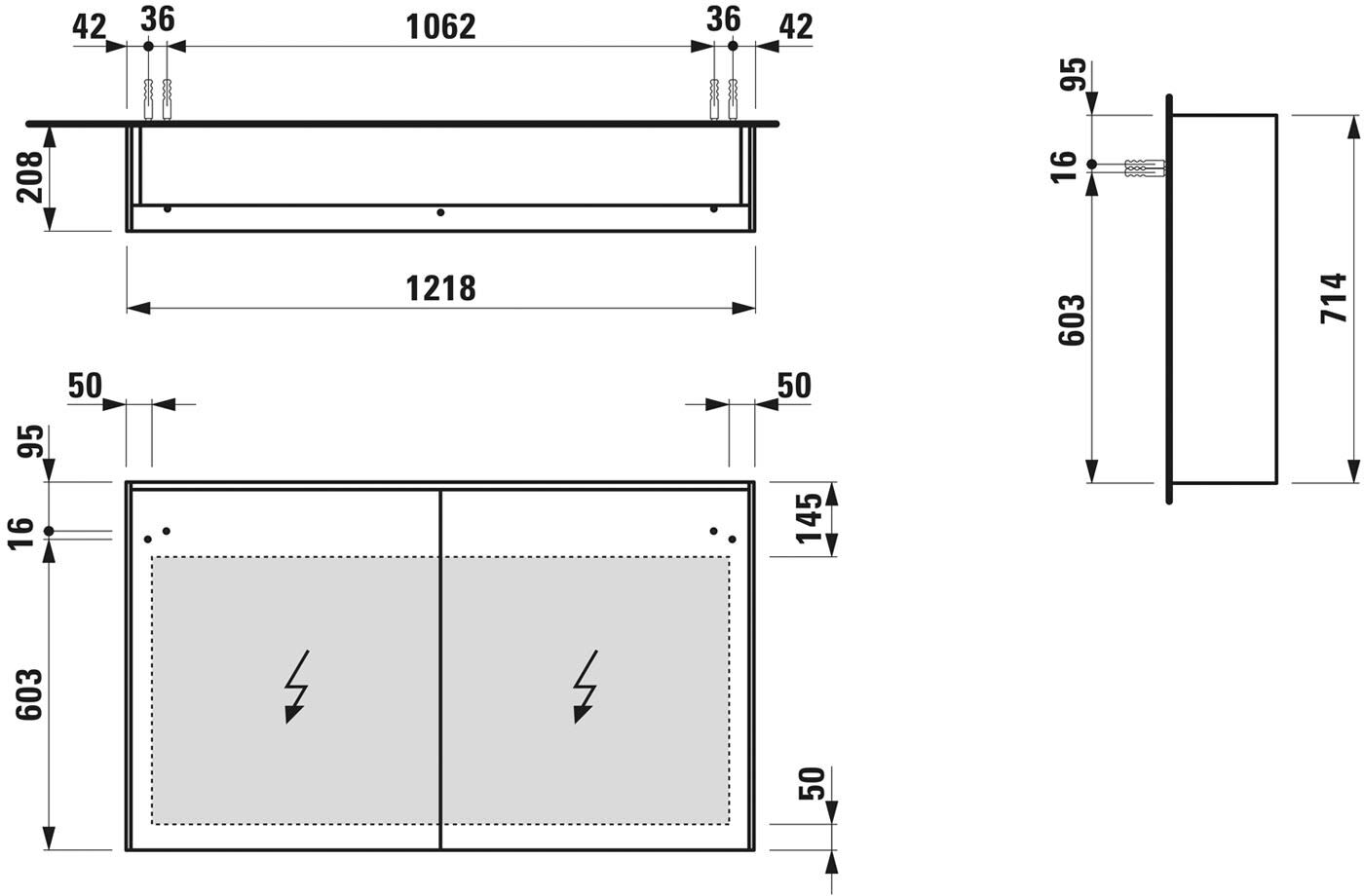 LAUFEN LANI Spiegelschrank mit LED-Lichtelement horizontal 122 cm