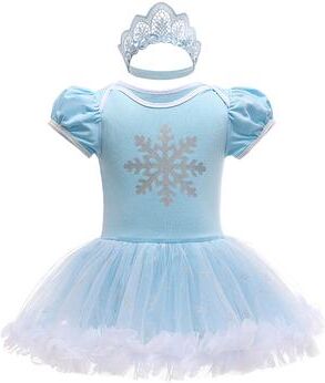 Top Demand Picks Baby Princess Outfit, Infant Tutu Dress, Snow Queen Romper, Birthday Costume 2pcs Elsa B 6 9m