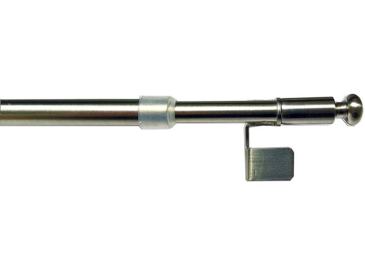 Scheibenstange INDEKO Globe Gr. 2, silber (edelstahlfarben, silberfarben), Ø:10mm, Aluminium, Gardinenstangen, Scheibenstange, stufenlos verstellbare Klemmstange