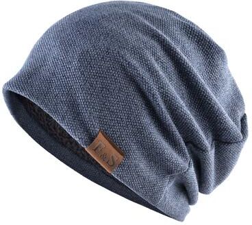 Multicon Wholesale Hub Winter Knitted Skullies Beanies Velvet Soft Turban Hats Fashion Bonnet Hat For Men And Women Hip Hop Beanie blue Add Velvet