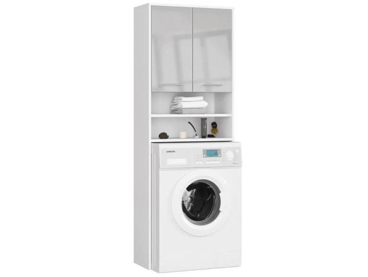 Colonne salle de bains AKORD FIN blanche 64 cm - AKORD - FIN - 2 portes - 4 étagères