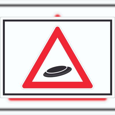 HB-Druck Achtung Frisbee Aufkleber Symbol A6 (105x148mm)