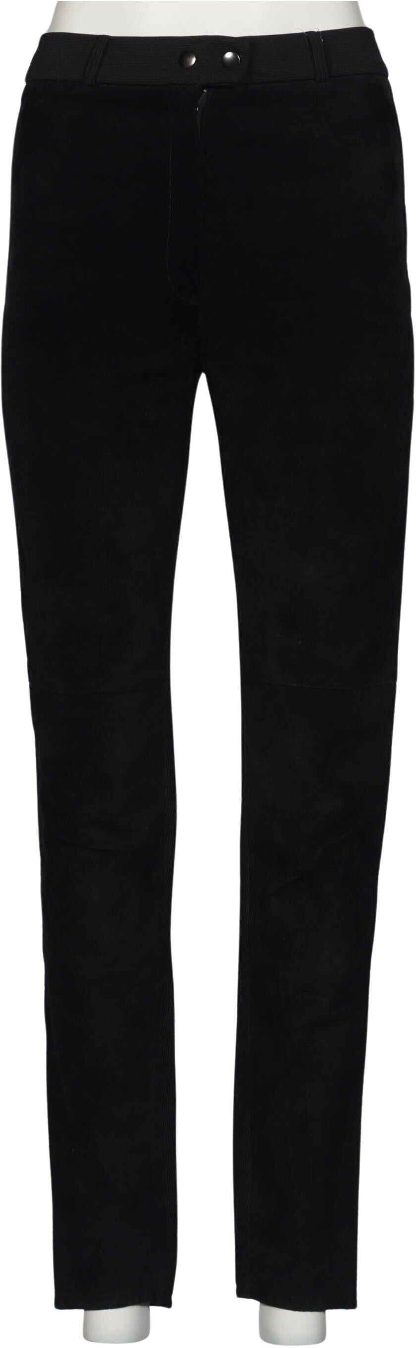 Mauritius Damen Stoffhose, Schwarz, Gr. M, Synthetik / Leder - Second Hand