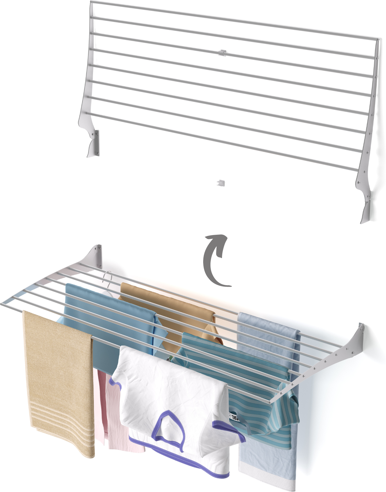 Foxydry Fold 120 wall-mounted space-saving drying rack