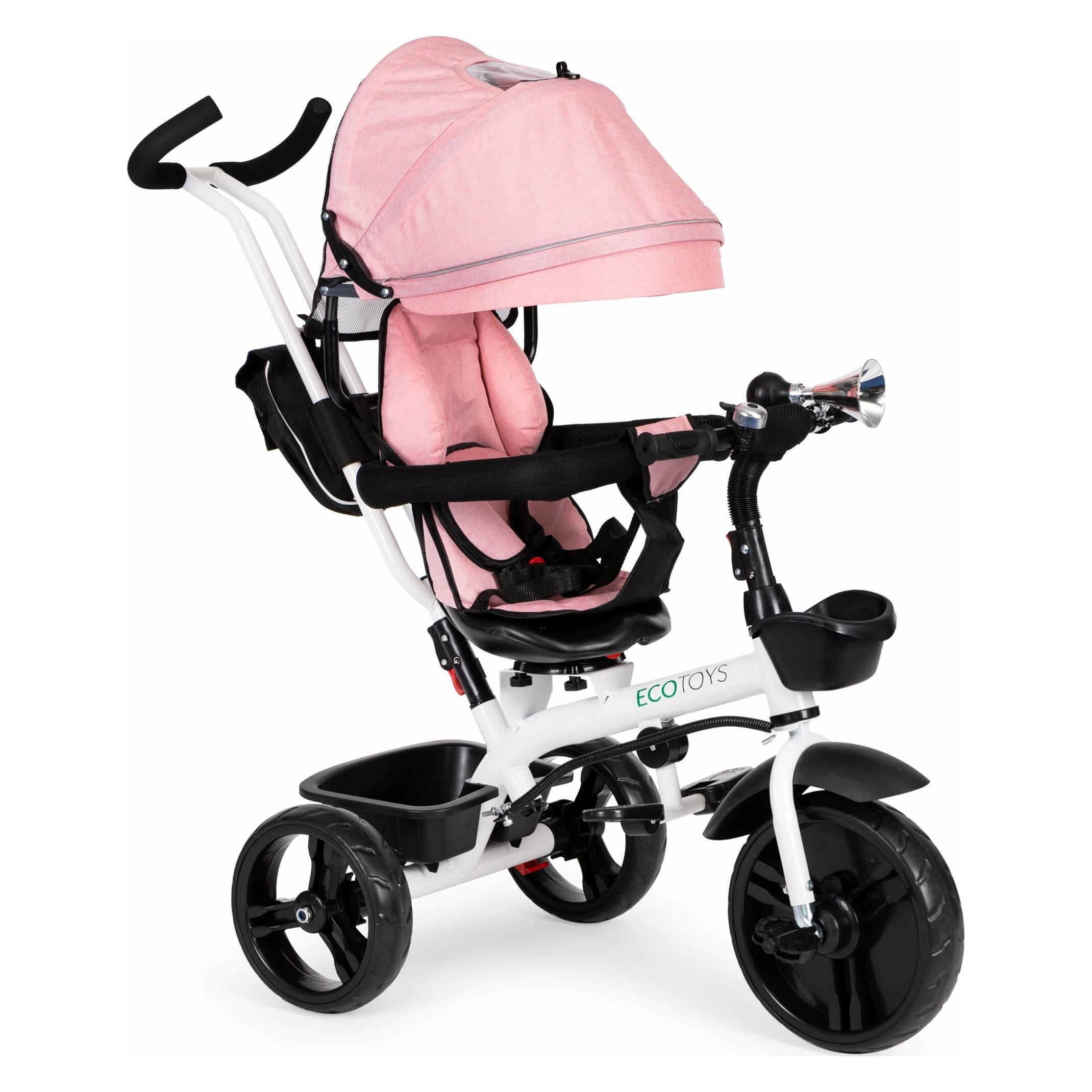EcoToys Dreiradkinderwagen 360* Drehsitz Rosa (JM-322 PINK)