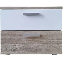 HTI-Living Nachtschrank Sonoma Weiß Nina
