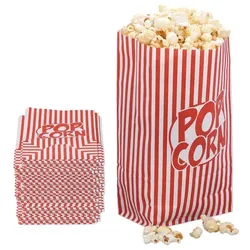 Relaxdays Retro Popcorntüten 100er Set Weiß,Rot