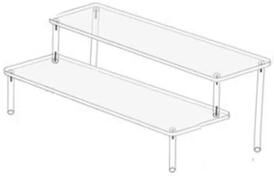 Inspired Finds Clear Acrylic Display Stand For Collectibles, Figurines, Cosmetics & Retail Showcase 15.75x3.15in Two Layer