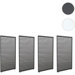 4er-Set Aluminium Paneele für Pergola HWC-L46, Terrassenüberdachung, Lamellenpaneel Modul, 204x369cm ~ anthrazit