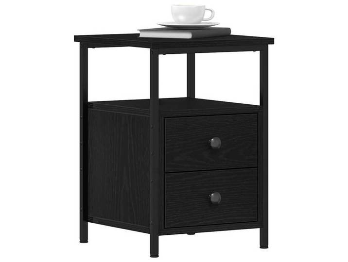 Tables de chevet en bois d'ingénierie - - Chêne noir - 34x35 5x50 cm - 2 pièces - 2 tiroirs