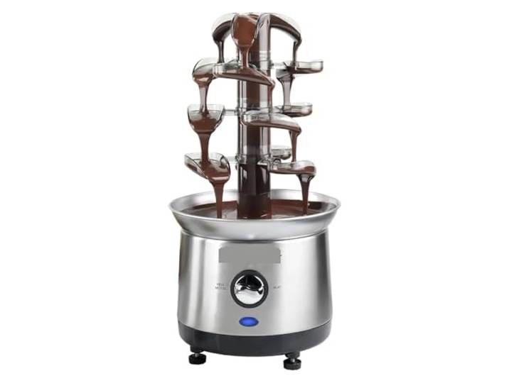 4-stufige Elektrische Schokoladenfondue-Brunnenmaschine For Partys, For Eintauchen Von Erdbeeren, Apfelspalten Und Mehr, Schokoladenschmelztiegel