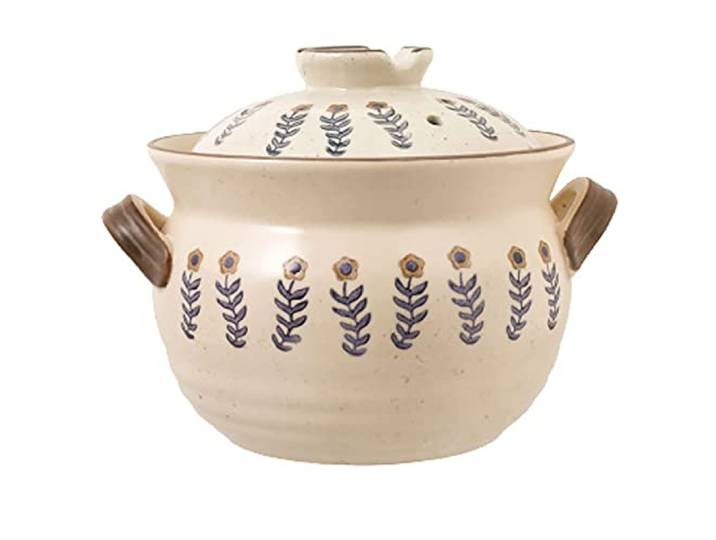 Tontopf, Ton-Reiskocher, Topf, Auflauf, rund, Keramik, Kochgeschirr, Haushalt(3.5l)