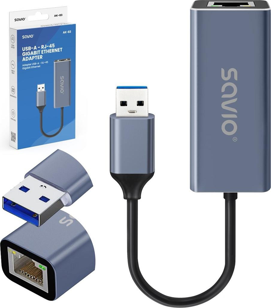 Savio AK-83 interfacekaart RJ-45 adapter