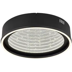 Deckenleuchte Deckenlampe Wohnzimmerlampe schwarz matt Glas 3D Effekt LED D 51,5 cm