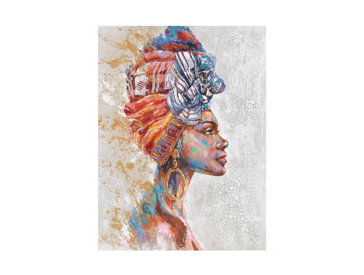 Handgemaltes Bild „Beauty with turban II“ 90 x 120 cm Multicolor Crea Collection