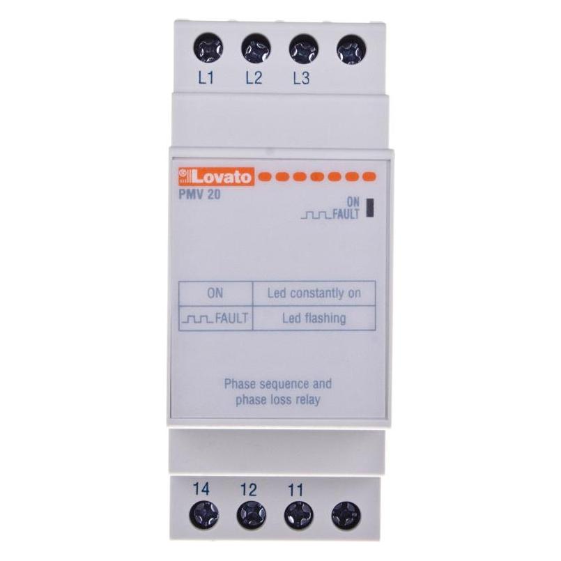 Lovato Phasenfolge- und Phasenausfallrelais 1P 208-575V AC (PMV20A575) (PMV20A575)