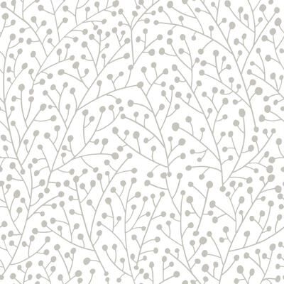 Roommates Taupe & White Cat Coquillette Berry Branches Peel and Stick Wallpaper