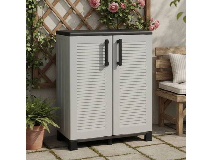 Armoire Extérieure Anthony Dmora en Plastique Gris Clair 68x37x90h cm