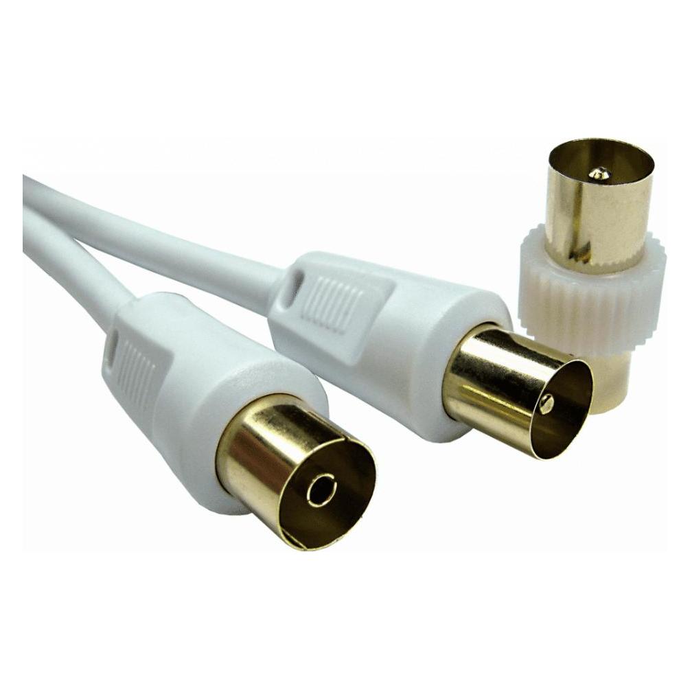 Cables Direct CDL 3m TV Ext with Male Coup-Wht (2TVREV-03)