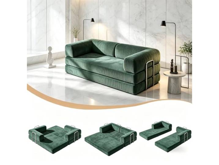 Faltbares Boneless Couch, Bodensofa Bed Cordstoff 3er mit Schlaffunktion Wandelbares Bodensofa mit Matratze und Schlaffunktion,ideal als Lounge Gästebett oder Sessel für Wohnzimmer und Schlafzimmer