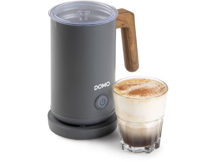 DOMO DO745MF “Wood You” Elektrische Melkopschuimer - Melkklopper - Warm en Koud Opschuimen - Mat Grijs - PFAS-vrij - Houtlook afwerking