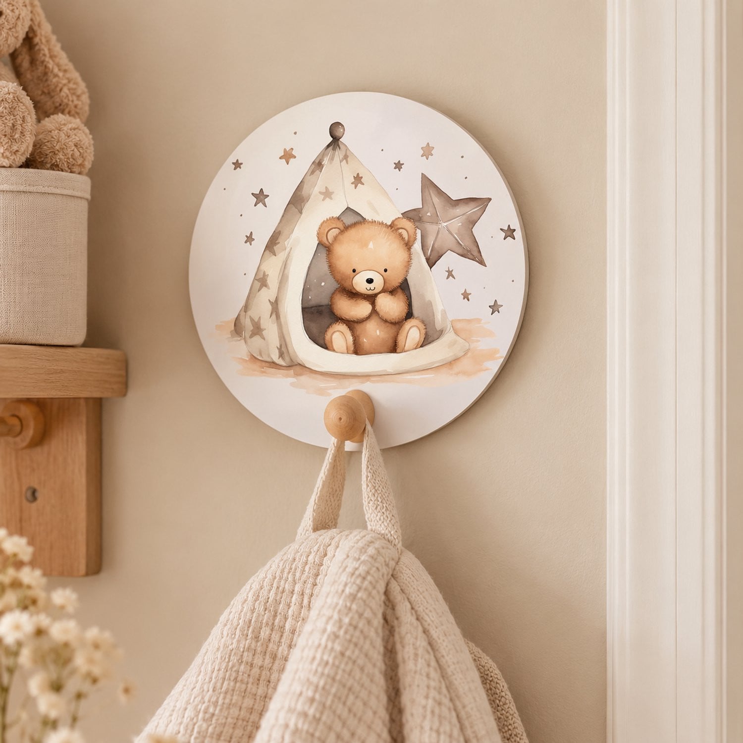 Bi & Li Creaties Kinderkapstok Beer voor de babykamer of kinderkamer