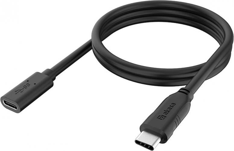 Akasa AK-CBUB70-12BK USB-C naar USB-C kabel, 1,2 meter, 60 Gbit/s, zwart