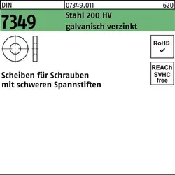 Scheibe DIN 7349 13x30x 6 Stahl 200HV galv.verz. 250 Stück