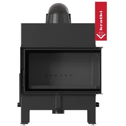 Kratki Kamineinsatz aus Stahl KRATKI FLOKI M BLACK rechts 10kW Ø200 mit Türfeder
