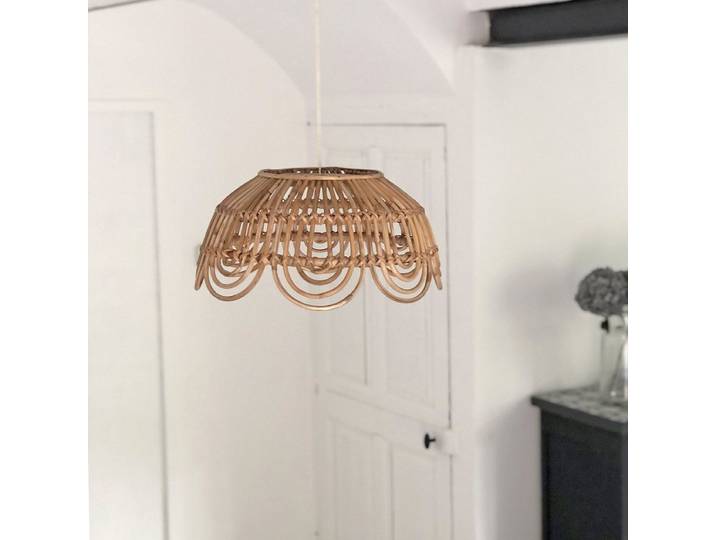 Suspension vintage en rotin naturel H21 cm (non éléctrifiée) Moka