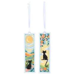 Lesezeichen "Schwarze Katze Silhouette", 2er-Set