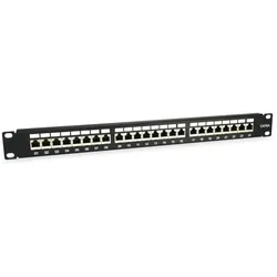 Equip 24-Port Cat.6A Geschirmtes Patch Panel, Schwarz