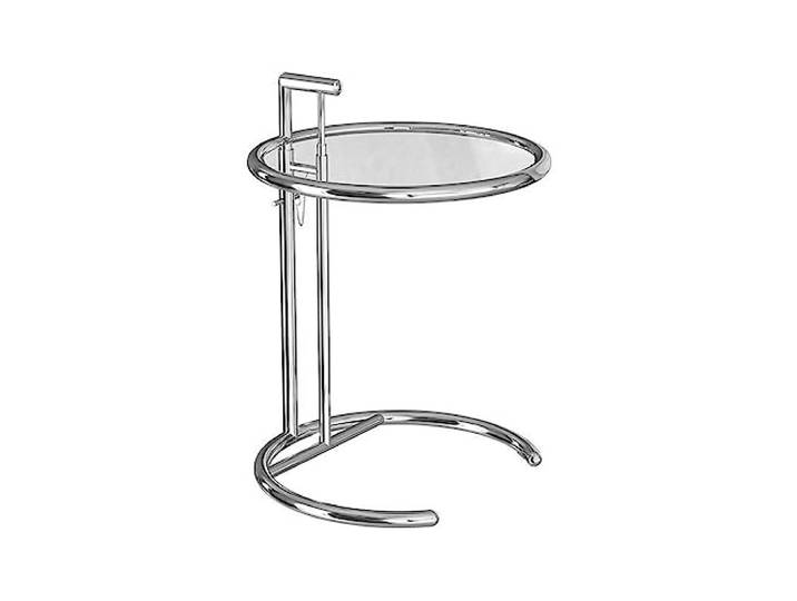 Ins Transparenter End-Lift-Couchtisch für Wohnzimmer, kreativer Glas-Lift-Couchtisch aus Edelstahl, einfache klare Sofatische für den Haushalt, nordischer Designer-C-förmiger Tisch,transpare