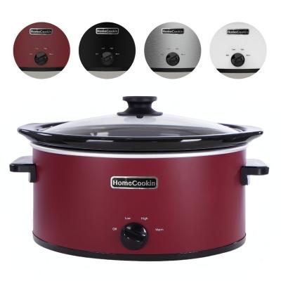 Zing Homecookin 7 Quart Oval Manual Slow Cooker with Removable Ceramic Pot