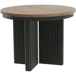 ESSTISCH Prestige runder Design-Tisch, ausziehbar Ø 100–180 cm, Walnuss+Schwarz