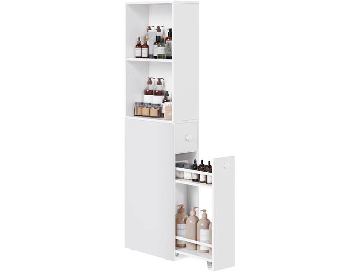 Badezimmerschrank Hochschrank freistehend klassikweiss