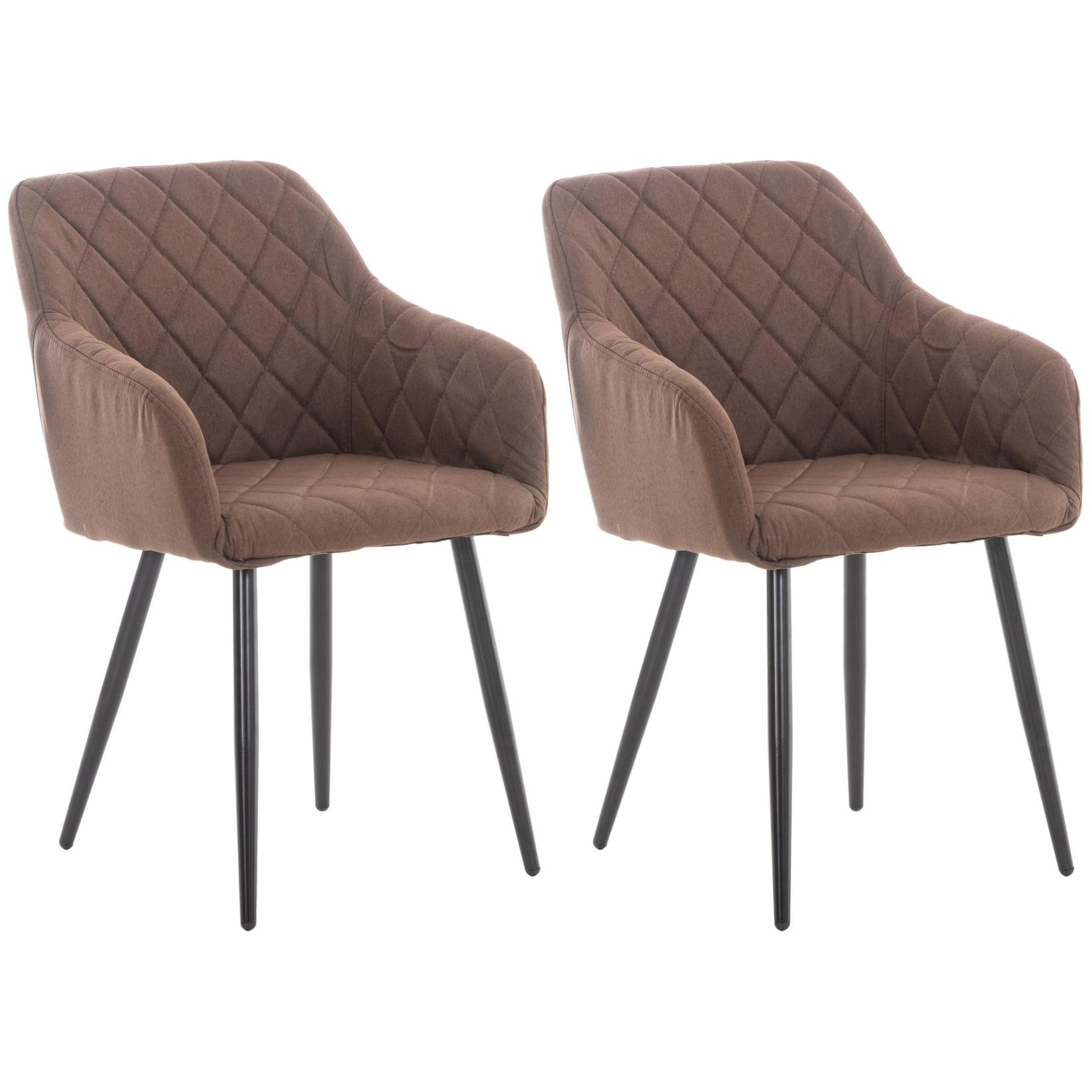 CLP 2er Set Esszimmerstuhl Shila Stoff - Farbe: braun, Material: Stoff