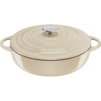 Servierpfanne LOV Gusseisen Ø 28cm beige, mit Deckel, 3,8 Liter