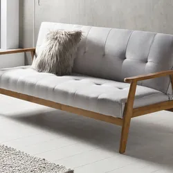 SalesFever »Divano Letto« Schlafsofa hellgrau Webstoff / B 190 x H 81 x T 85 cm